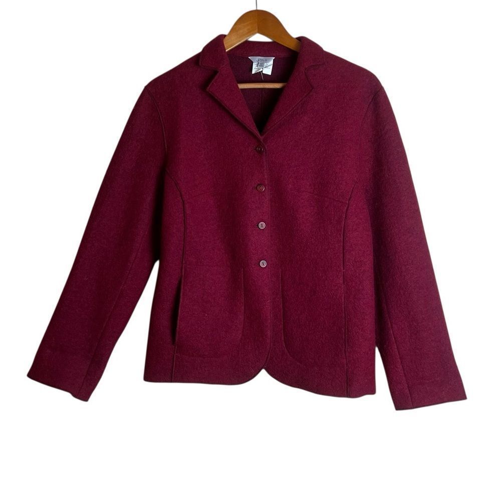 Jax II red wool blend sweater blazer. Size 10